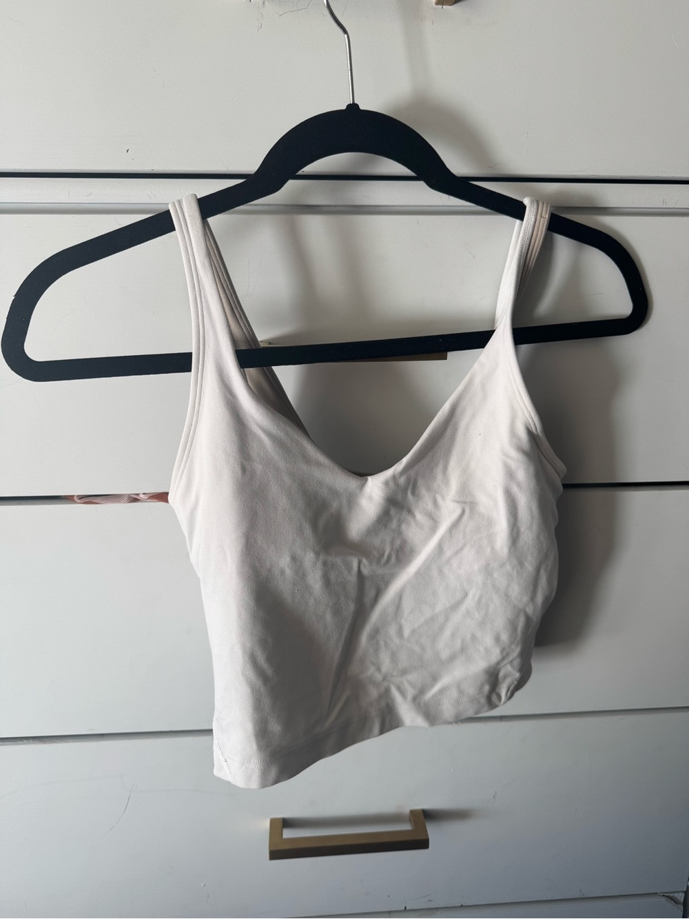 Lululemon White V-Neck Tank Crop Top